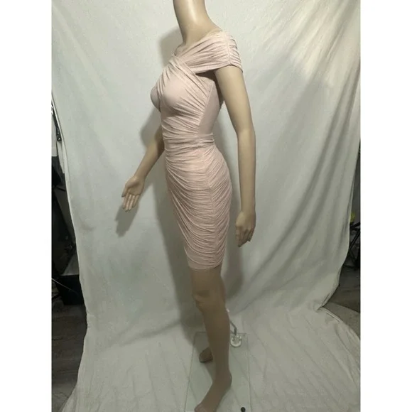 Herve Leger Off-The-Shoulder Ruched Mini Dress Bodycon Designer - Picture 3 of 16